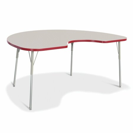 JONTI-CRAFT Berries Kidney Activity Table, 48 in. x 72 in., A-height, Freckled Gray/Red/Gray 6423JCA008